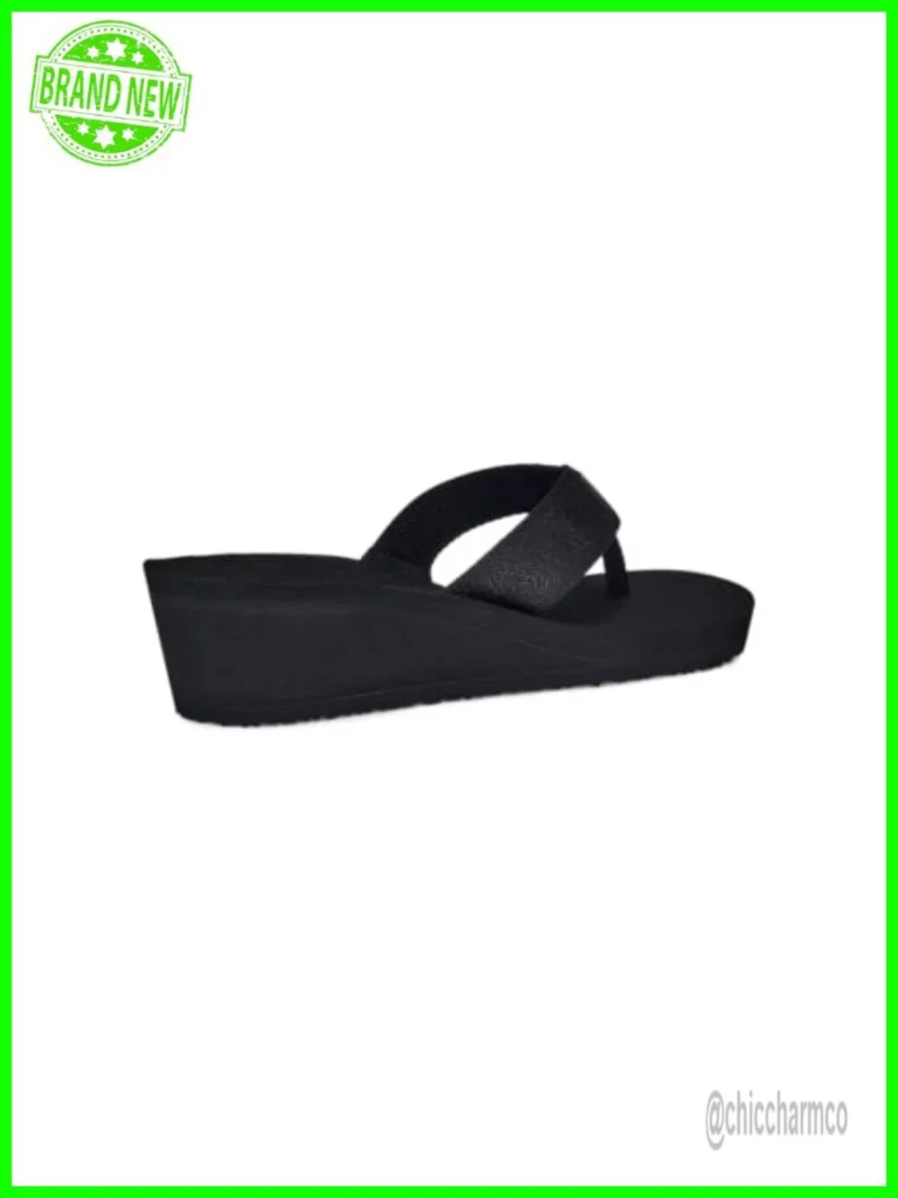 Wedge Flip-Flop with Mush Sole and Woven Straps